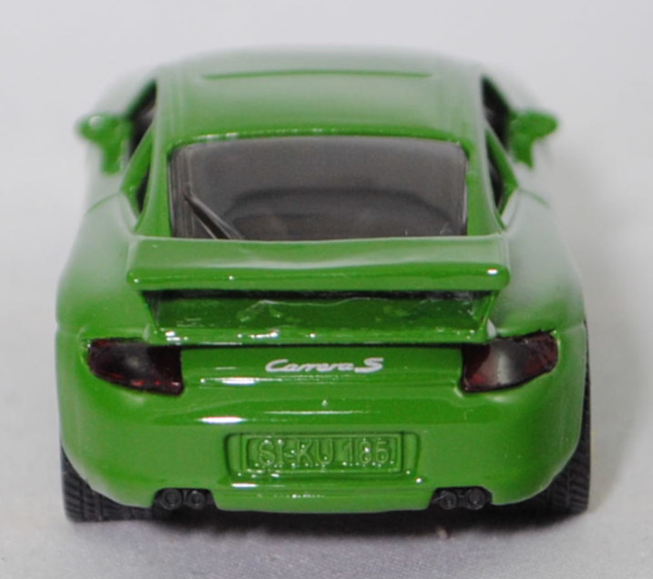 00006 Porsche 911 Carrera S (Typ 997.1 Coupé / 997 MK1 Coupé, Vorfacelift, Modell 2004-2008), hell-grasgrün, B22a / B22b geschlossen zinkgelb, SIKU SUPER, 1:55, m