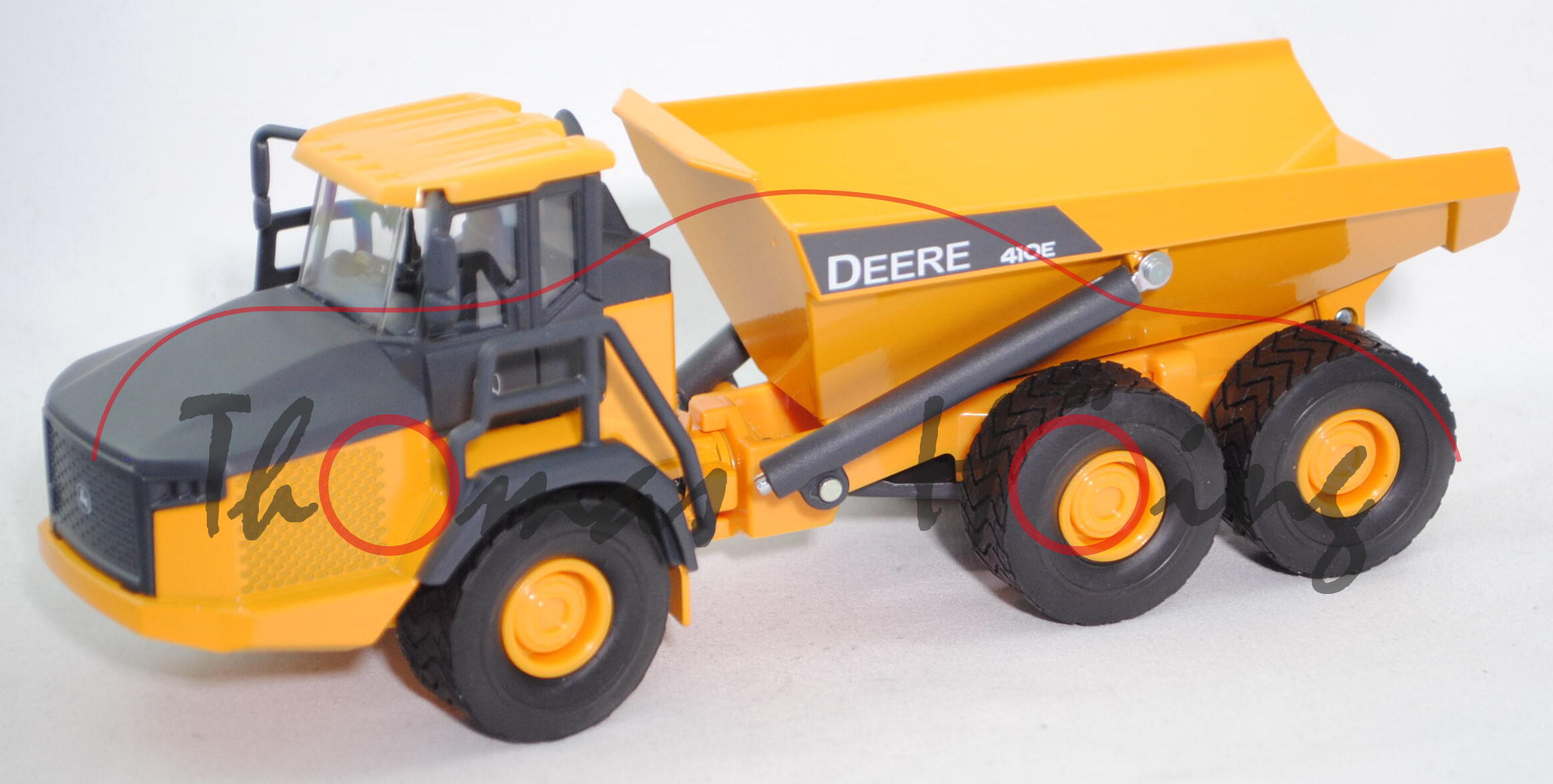 00001 Knickgelenkter John Deere Dumper 410E (Mod. 2013-), gelb, Druck DEERE 410E in weiß, L17mpK
