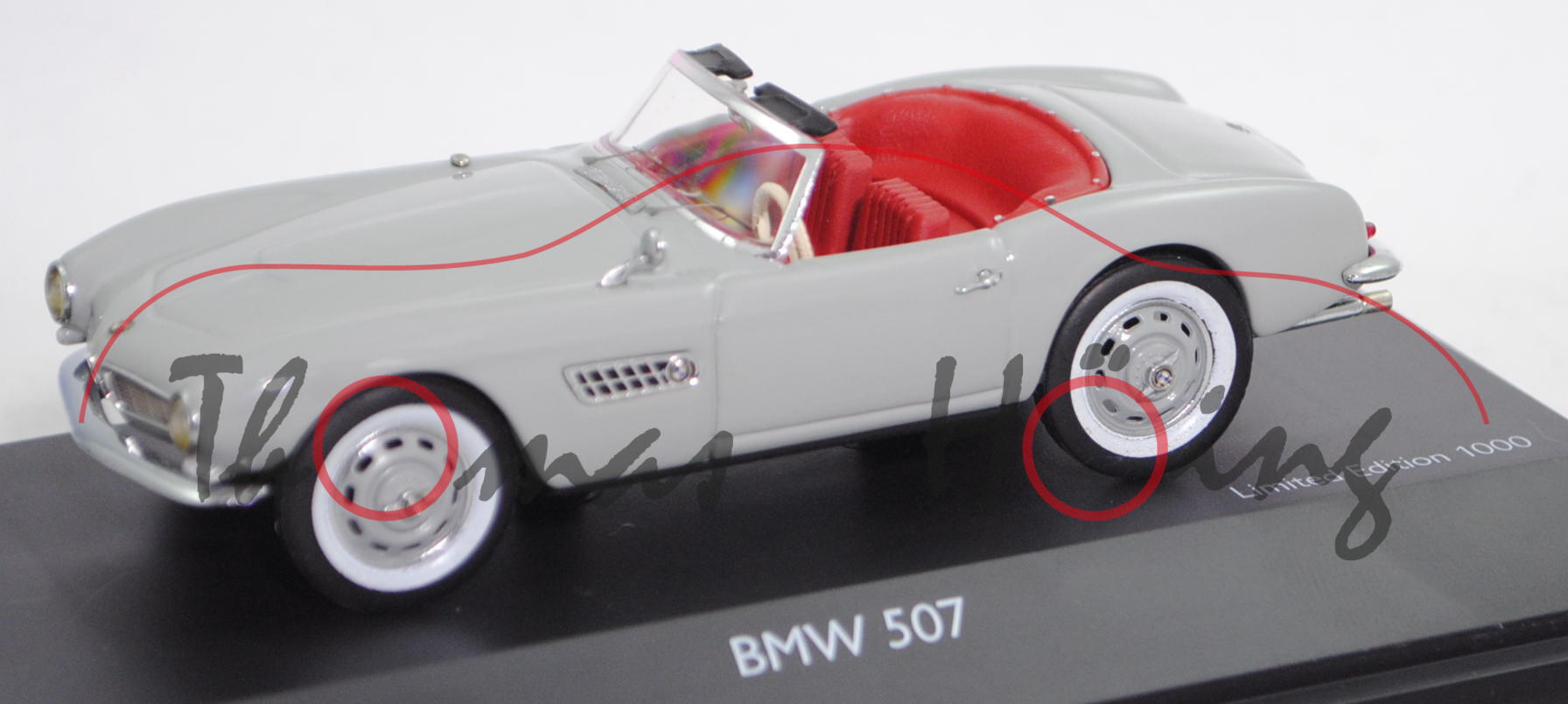 BMW 507 Touring Sport (Typ 507 Serie II, Modell 1957-1959), silbergrau, Schuco, 1:43, PC-Box