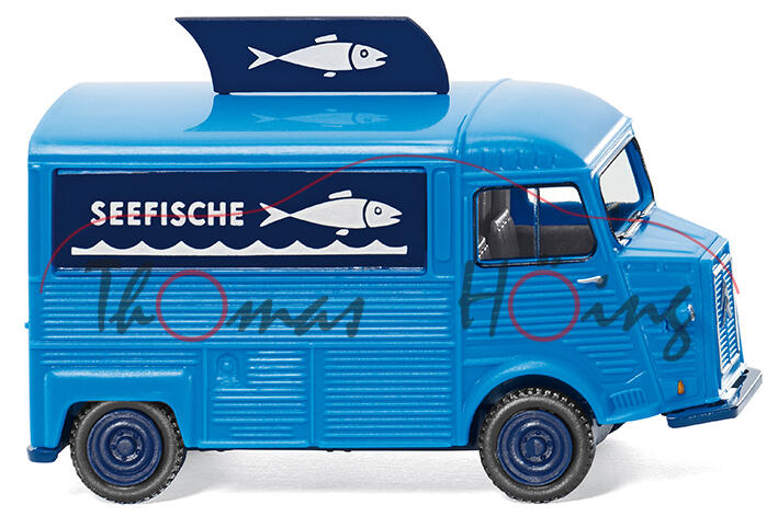 Citroen Typ HY (Modell 1948-1981) Verkaufswagen, himmelblau, SEEFISCHE, Wiking, 1:87, mb