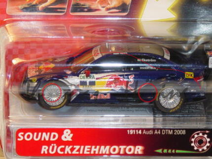 Audi A4 DTM 2008, Mj 2008, dunkelblau, RedBull, Nr. 1, Ekström, Carrera, 1:43, mit Sound und Rückzie