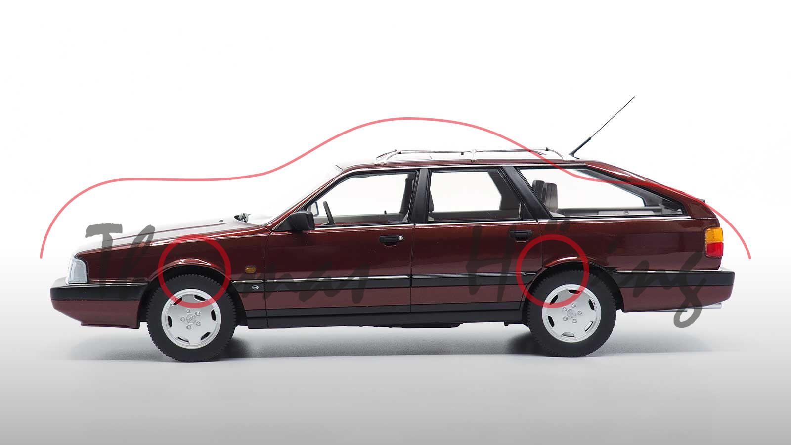 Audi 200 Avant quattro 20V (C3, Typ 44Q, Modell 1989-1991), cayenne perleffekt, DNA, 1:18, mb