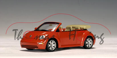 VW New Beetle Cabriolet (Typ 1Y), Modell 2003-2005, sundown orange, AUTOart, 1:18, Werbeschachtel