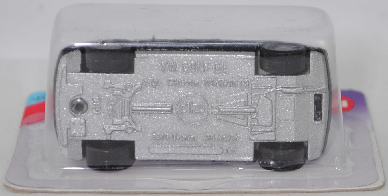 00004 VW Golf III 1.8 GL (Typ 1H, Vorfacelift, Modell 1991-1994), schwarz, innen grau, Lenkrad grau, Chassis silber, Hong, Bpr. 1010 / 0842, SIKU SUPER, 1:56, P27