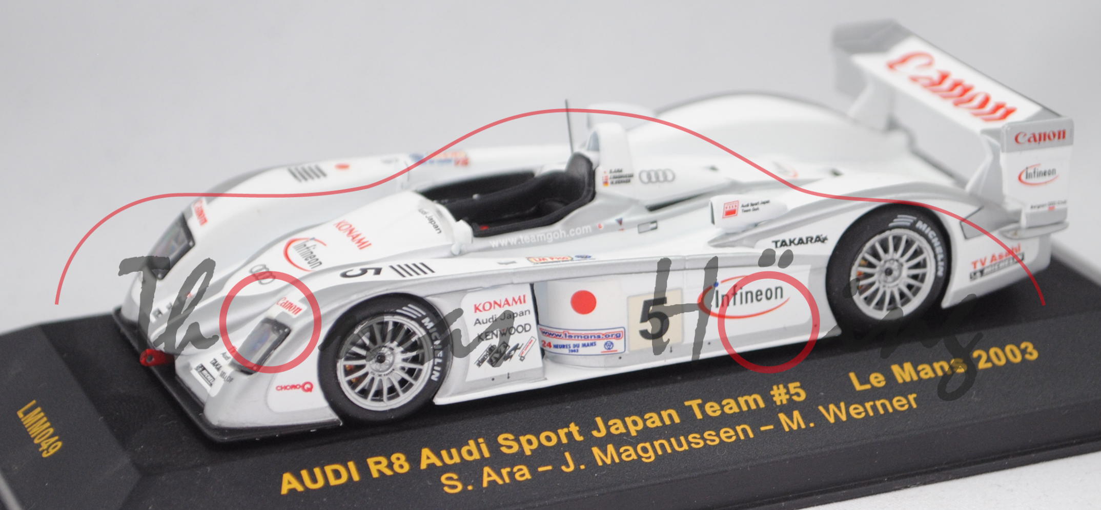 Audi R8, Audi Sport Japan Team Goh, Le Mans 2003, Ara/Magnussen/Werner, Nr. 5, IXO, 1:43, PC-Box