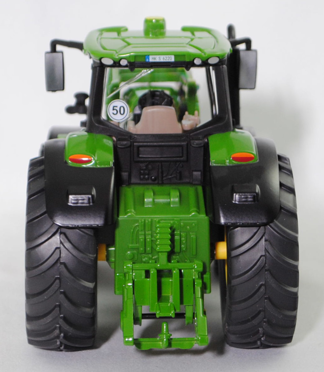 00000 John Deere 6M 220 (4. Generation, Baureihe 6M, Typ 6M, Modell 2024-) mit abnehmbarem Frontlader John Deere 683R, smaragdgrün, SIKU FARMER 1:32, L17mpK