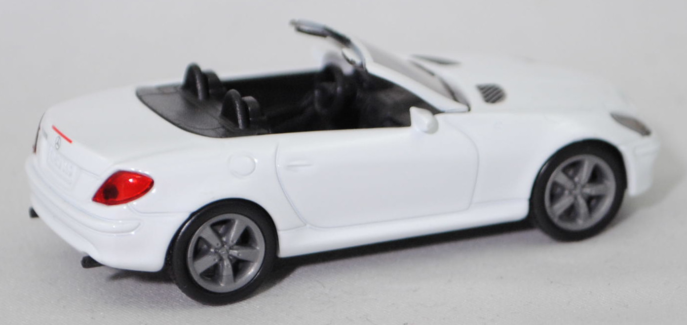 00003 Mercedes-Benz SLK 350 (interne Baureihenbezeichnung R 171, Vor-MoPf, Modell 2004-2008), reinweiß, innen schwarz/verkehrsrot, Bpr. 1002, SIKU SUPER, 1:55, m