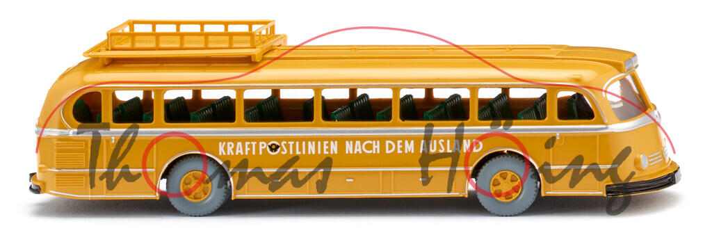 Mercedes-Benz Pullman-Überlandomnibus O 6600 H (Mod. 1951-1954), honiggelb, Wiking, 1:87, mb