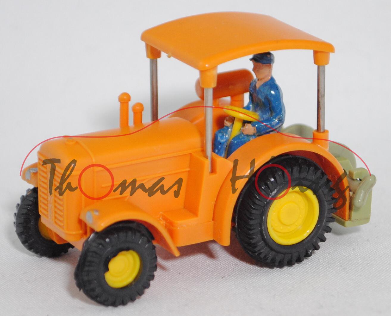 00002 Hanomag R 455 ATK (Mod. 57-60) mit Seilwinde, orange, Winde ohne Bindfaden + ohne Haken