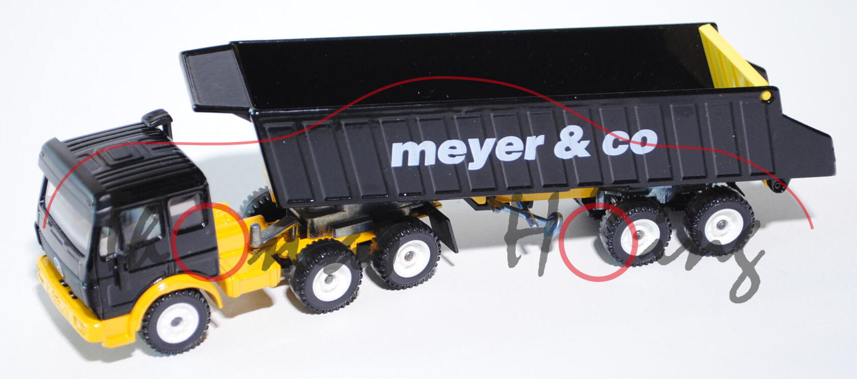 00018 Mercedes SK Sattelkipper, schwarz/signalgelb, meyer & co, LKW12, 1:55, L15