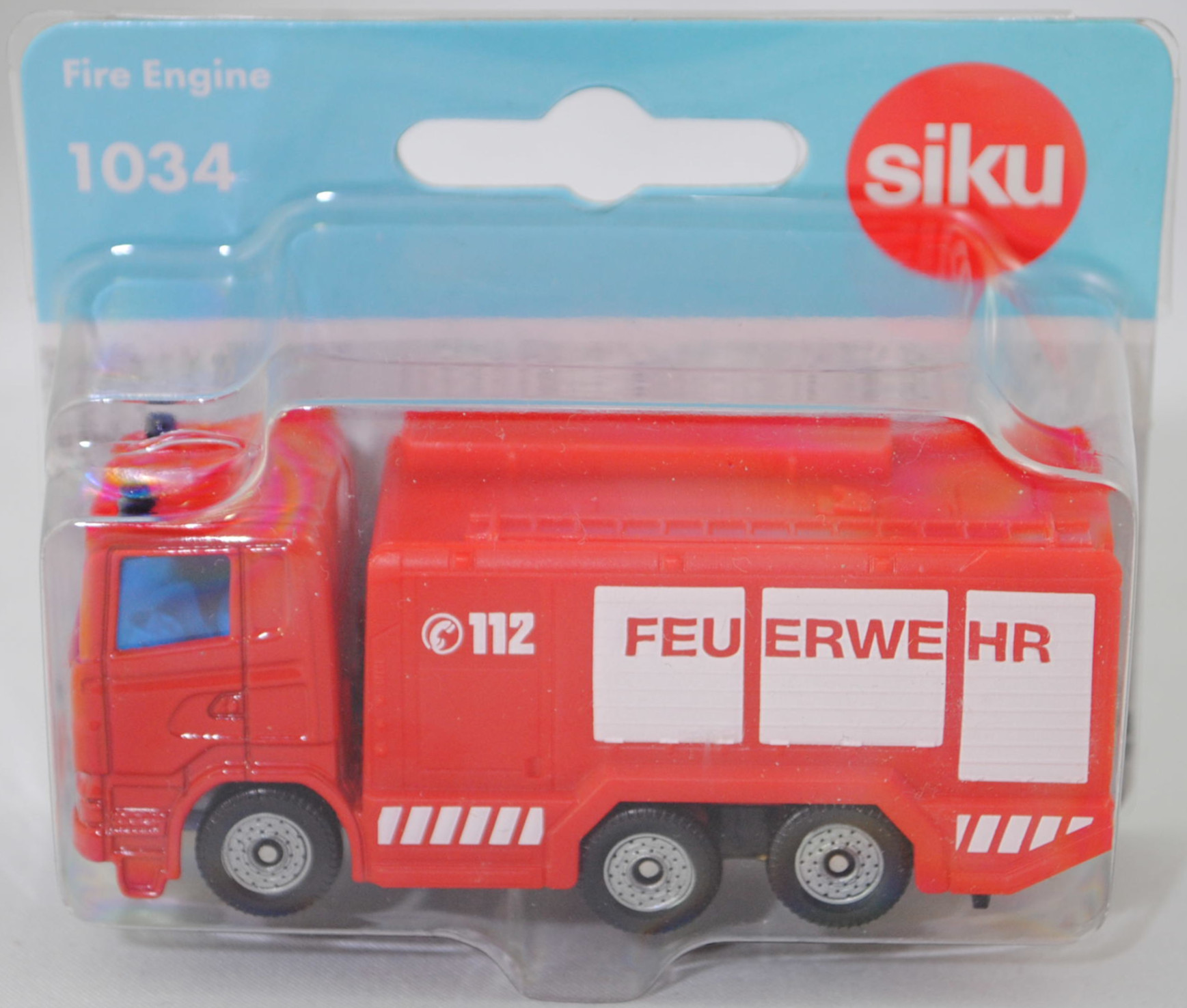 00011 Scania R380 (Typ CR16, Day cab, Modell 2007-2009) Tanklöschfahrzeug, rot, C 112 / FEUERWEHR, Kühlergrill mit U-Bügel links, Stoßfänger durchgehend, SIKU SUPER, 1:89, P29f
