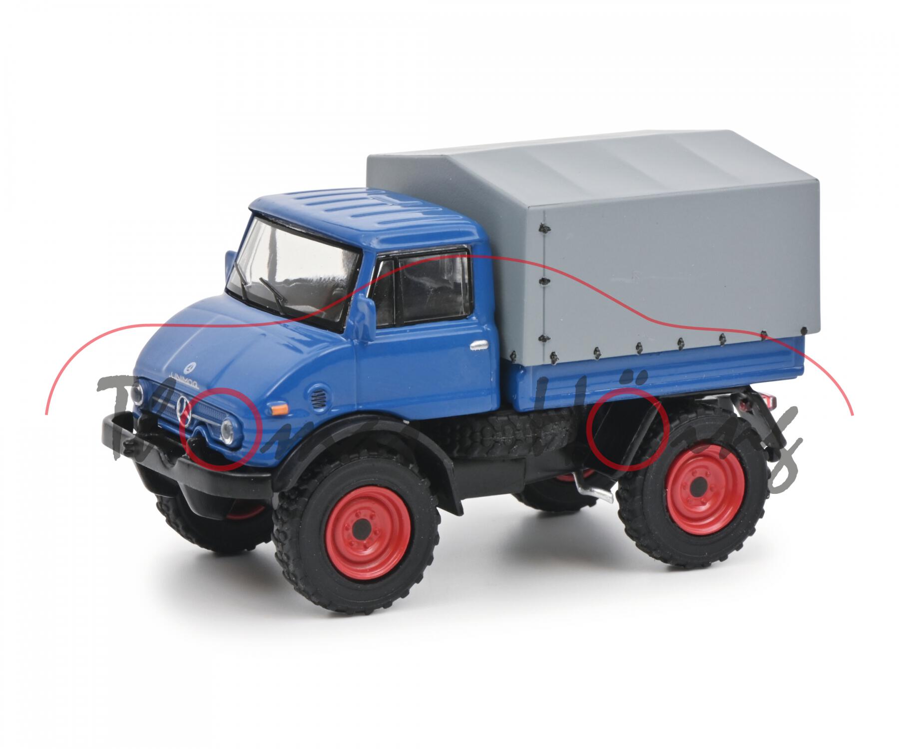 Mercedes-Benz Unimog U84 / U900 (Baureihe 406, Modell 1971-1988), signalblau, Schuco, 1:64, mb