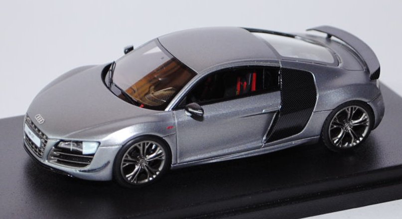 Audi R8 GT, Mj. 2011, mattgraumetallic, Looksmart Models (Handarbeitsmodell), 1:43, PC-Box, limitier