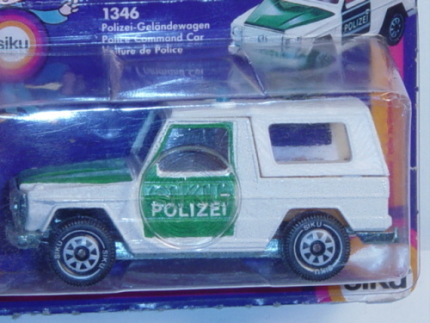 Mercedes-Benz 280 GE (Typ W 460, Modell 1980-1990) Polizei-Geländewagen, reinweiß/minzgrün, innen da