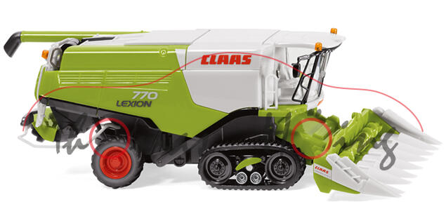 CLAAS LEXION 770 TT Mähdrescher mit CLAAS CONSPEED Maispflücker, claasgrün/grau, Wiking, 1:87, mb