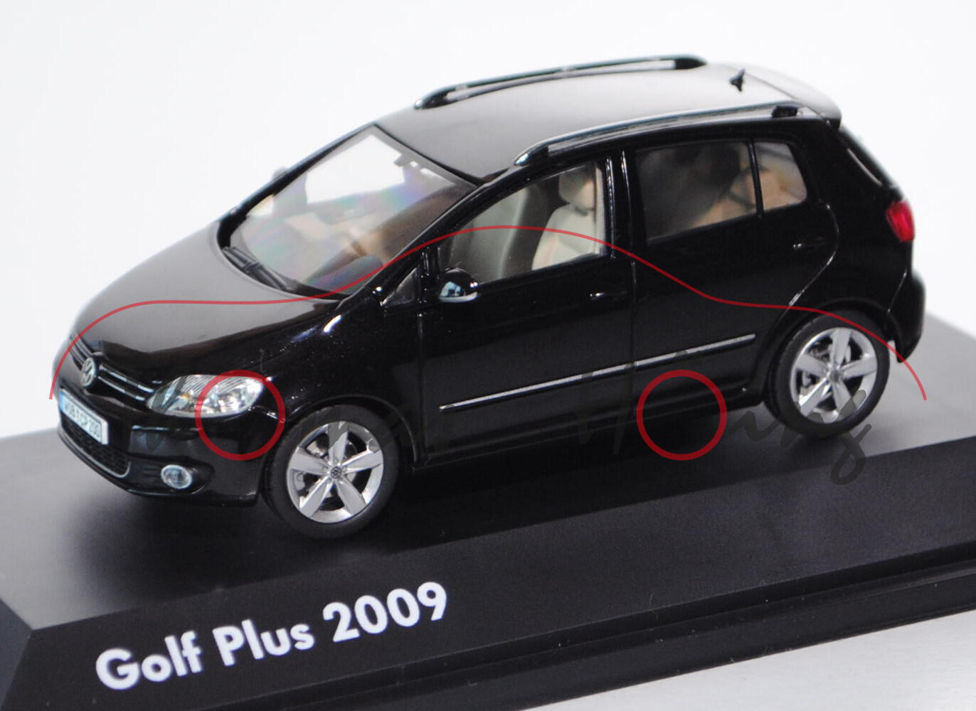 VW Golf Plus (Typ 521), Modell 2009-2014, tiefschwarz, Schuco, 1:43, Werbeschachtel