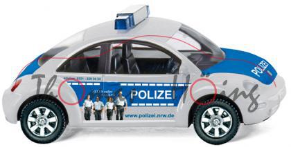 Polizei - VW New Beetle (Typ 9C), Modell 1997-2010, reflexsilber/blau, POLIZEI / ALLES außer / ALLTA