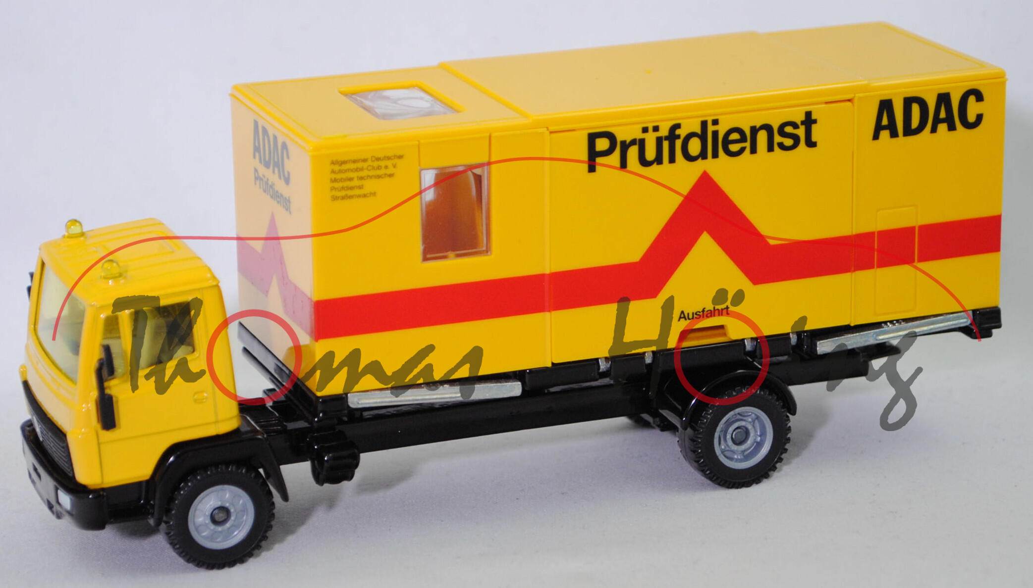 00000 Mercedes-Benz 1520 4x2 (Typ LN2, Modell 1984-1989) mobiler ADAC-Prüfdienst, gelb/schwarz, ADAC / Prüfdienst, SIKU, 1:55