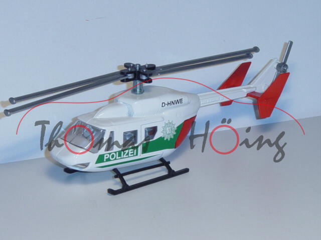 Hubschrauber BK 117, reinweiß/minzgrün/verkehrsrot, POLIZEI / D-HNWE, aus dem Set 6321