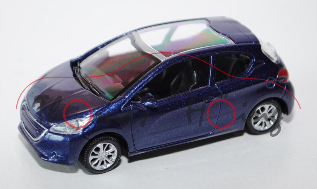 Peugeot 208, dunkel-violettblaumetallic, 1:50, Norev SHOWROOM, mb