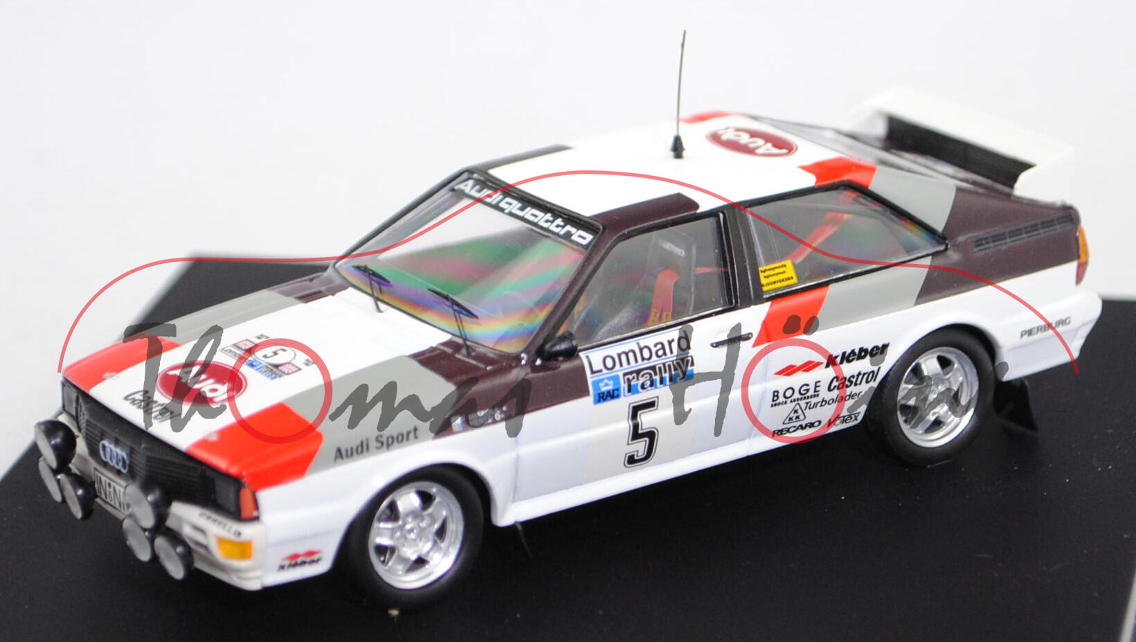 Audi quattro Gruppe 4 (Mod. 81-82), 37. RAC Rally 1981, Hannu Mikkola / Arne Hertz, Team: Audi Sport, Nr. 5, IN-NM 61, Trofeu, 1:43, PC-Box