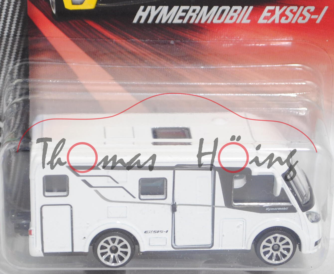 Hymermobil Exsis-i 588 (Modell 2018-) Wohnmobil, weiß/grau, majorette, 1:68, Blister (Müllwagen)