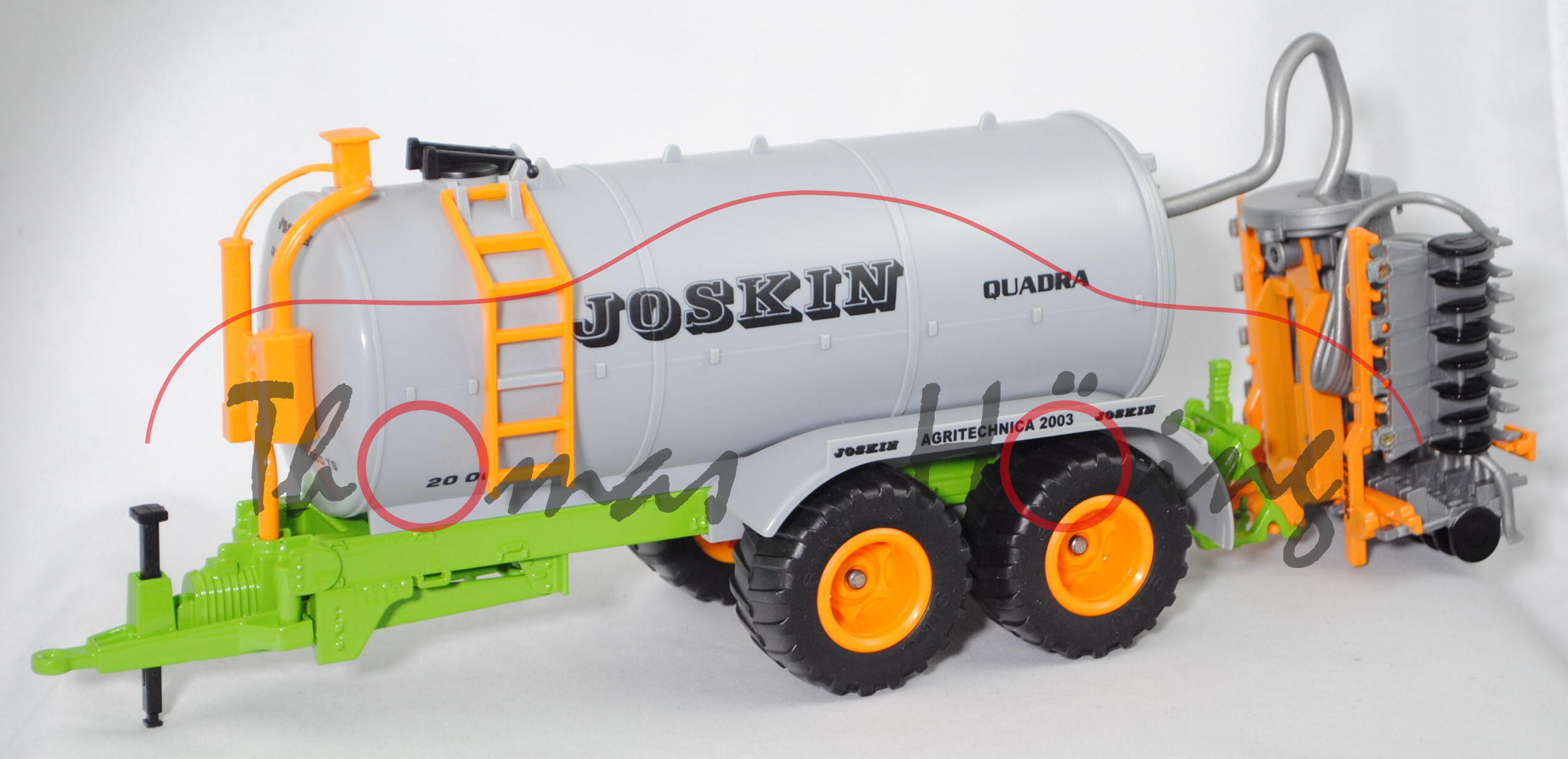 JOSKIN-Güllefass QUADRA P.19 20000 TS (Fasswagen), grau/melonengelb/grün, AGRITECHNICA 2003, L17P