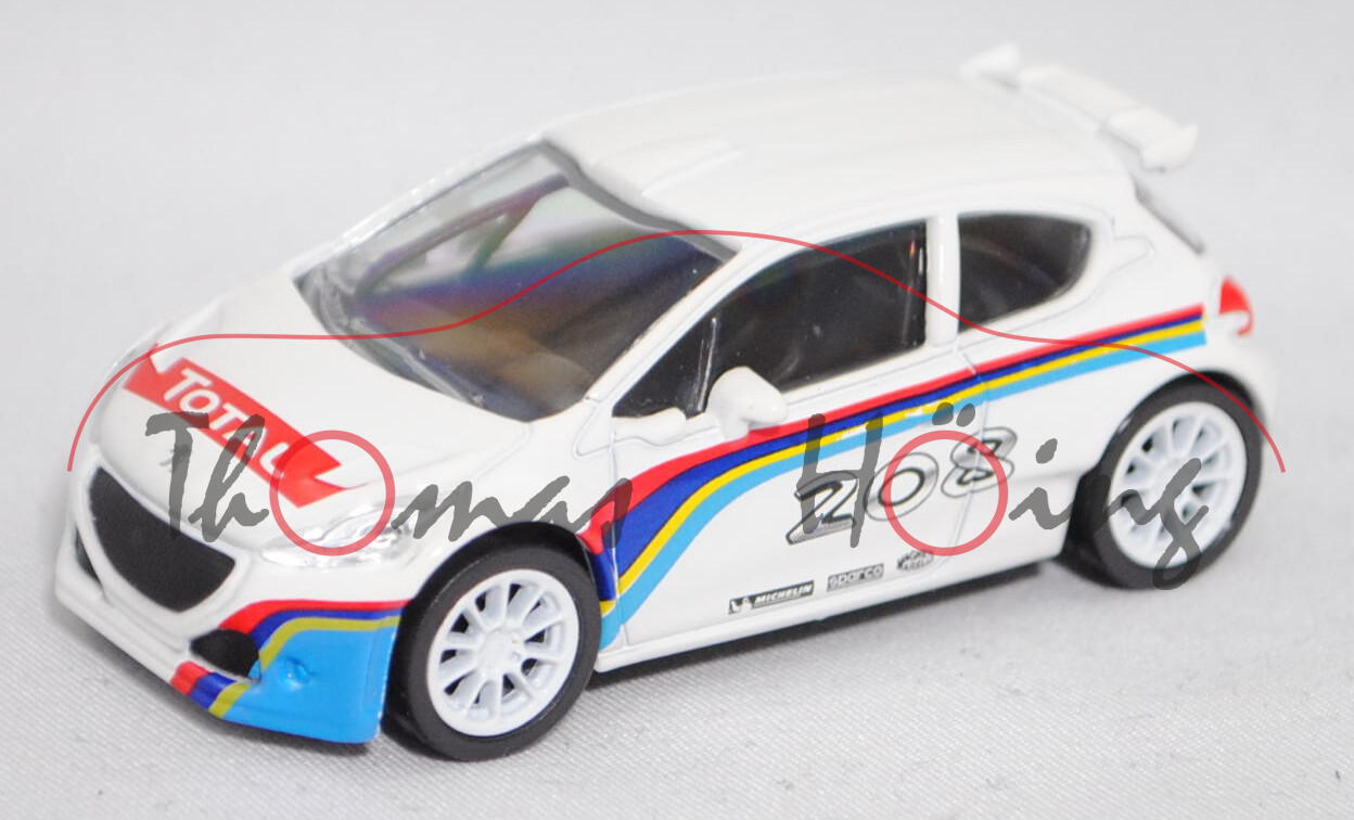 Peugeot 208 T16 R5 WRC (Mod. 2013-2018), reinweiß, Testfahrzeug 2013, Norev Multigam, ca. 1:58, mb