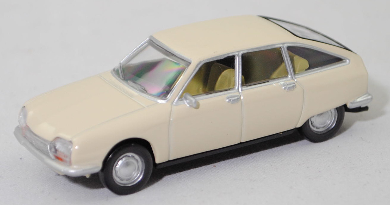 Citroen GS Club (1. Generation, GX Serie GA, Vorfacelift, Modell 1970-1972), beige érable (Farbcode AC 090), Norev, 1:65, Werbeschachtel