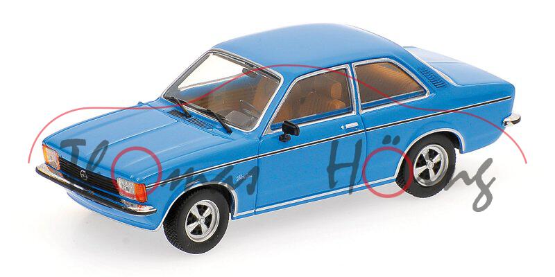 Opel Kadett C (facelift) Limousine Berlina, Modell 1977-1979, Baujahr 1978, signalblau, Minichamps,