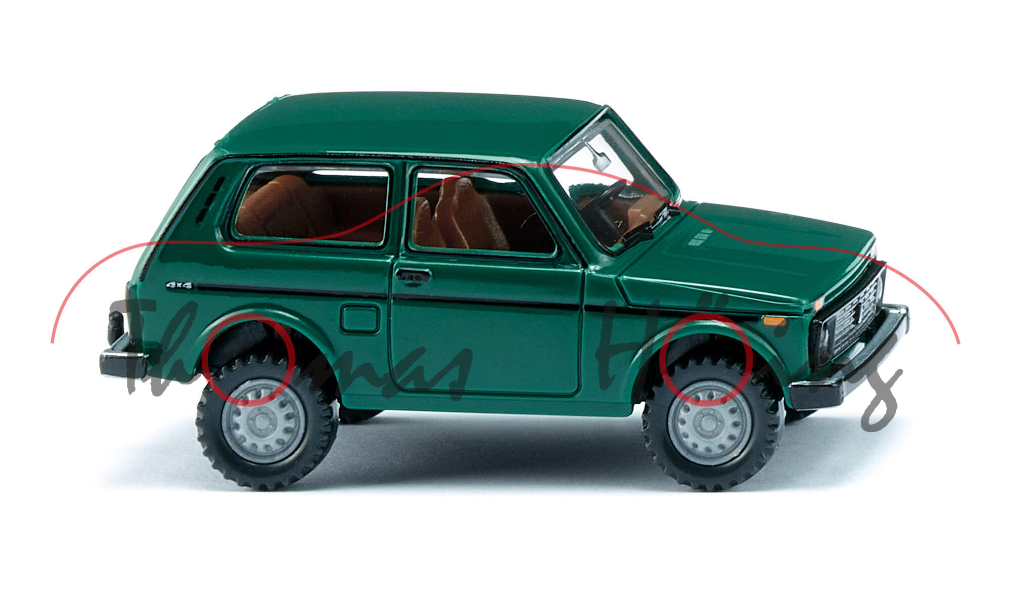 Lada Niva 4x4 1.7i (Typ WAS-21214, Facelift 1994, Modell 1995-2010), moosgrün, Wiking, 1:87, mb