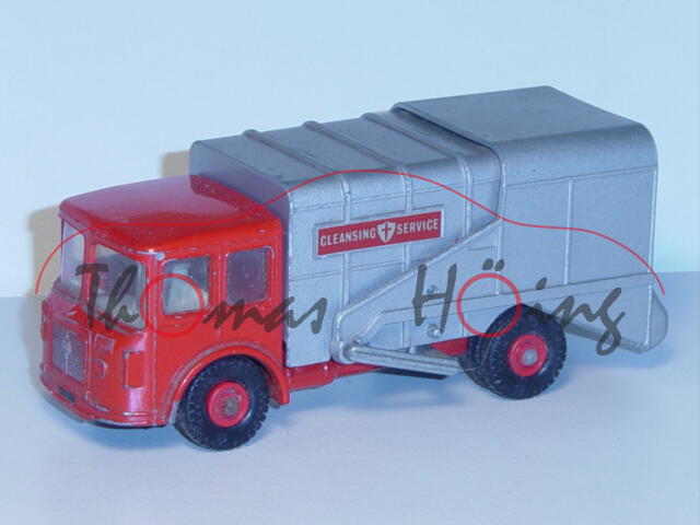 S.D. Refuse Truck, rot/silber, CLEANSING SERVICE, Matchbox King Size, mb