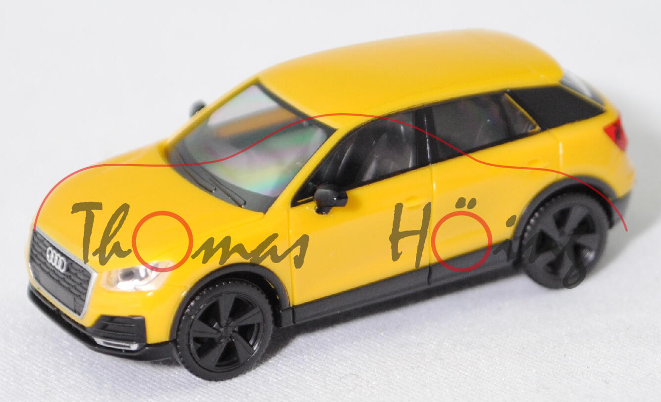 Audi Q2 1.6 TDI design (1. Generation, GA, Vorfacelift, Modell 2016-2018), vegasgelb (Verkaufskennzeichen L1, Lacknummer LZ1A), Herpa, 1:87, mb