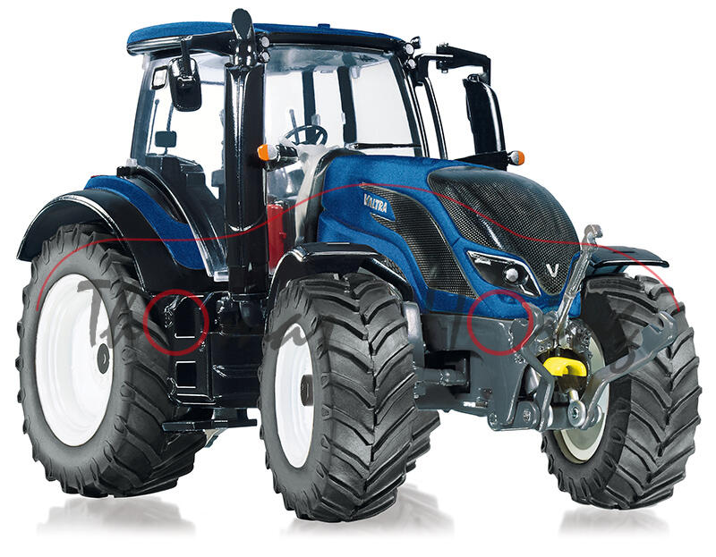 Valtra T214 Traktor, blaumetallic/grau, 1:32, Wiking, mb