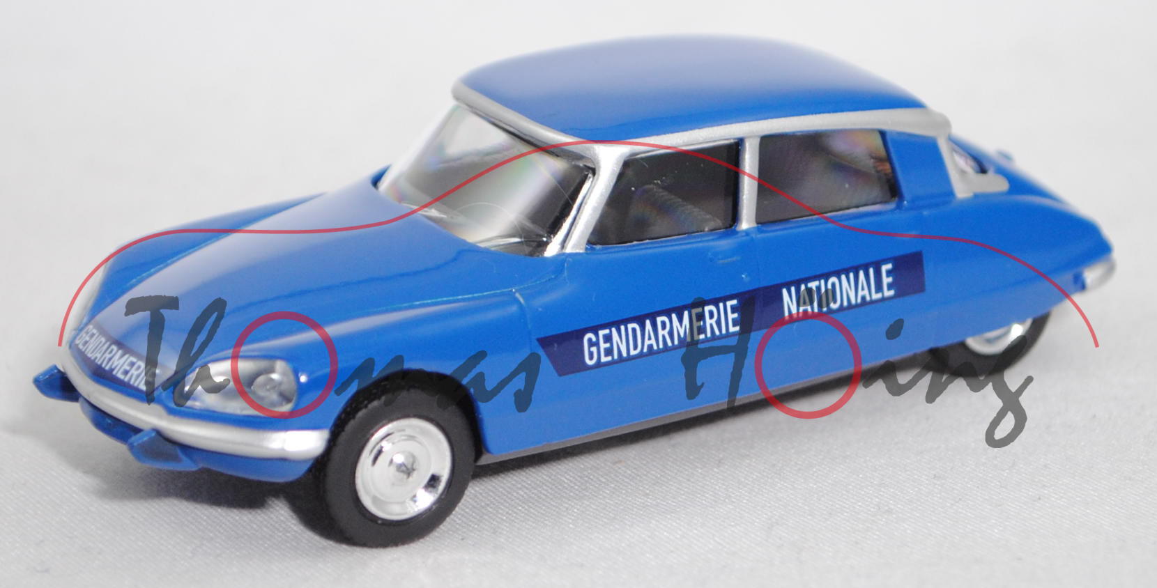 Citroen DS 23 Pallas (Mod. 1972-1975) Gendarmerie, blau, GENDARMERIE NATIOLALE, ca. 1:58, Norev, mb