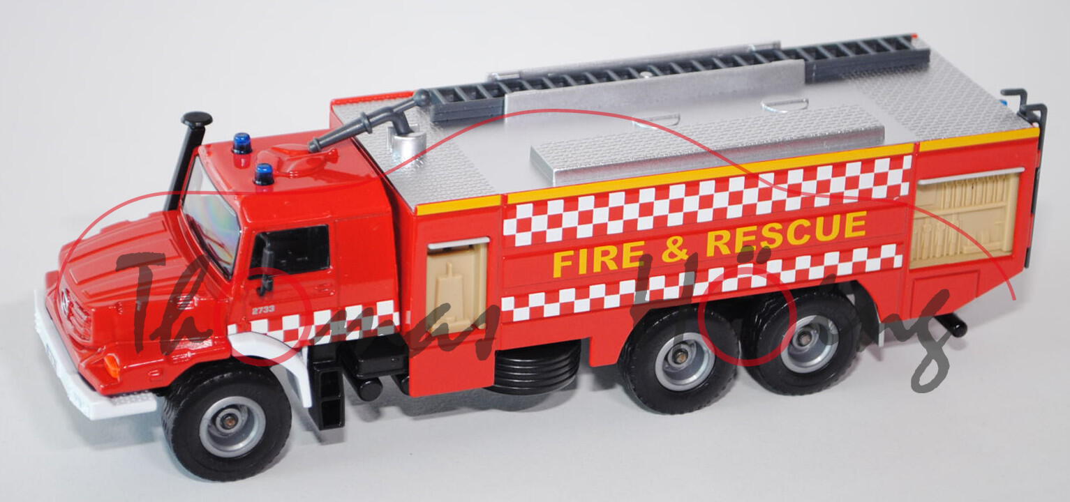 00600 Mercedes Zetros 2733 (6x6) Feuerwehr, Modell 2008-, karminrot/cremeweiß, FIRE & RESCUE, 1:50,