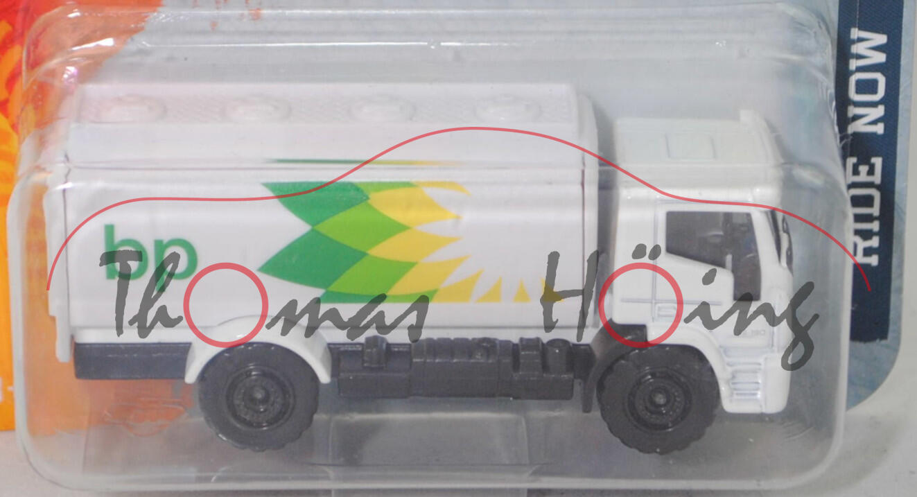 IVECO Eurocargo 120-190 4x2 (4. Gen., Modell 2016-2023) Tankwagen (Nr. 295A), reinweiß, bp, majorette, 1:99, Blister (STREET CARS RIDE NOW)