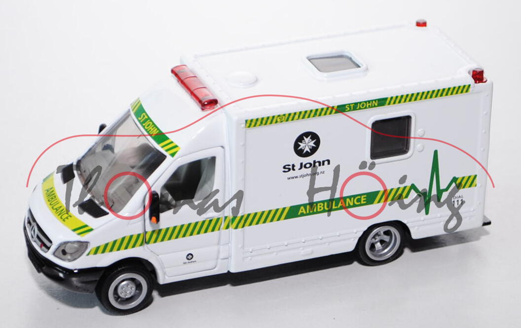 80400 Mercedes Sprinter II Rettungswagen (NCV 3, W 906, Mod. 06-09), weiß, St John AMBULANCE, SIKU