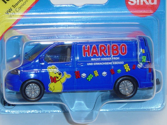 00001 VW T5 Transporter (Modell 03-09), hell-ultramarinblau, innen verkehrsgrau, HARIBO