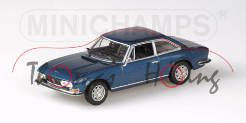 Peugeot 504 Coupé, Modell 1974-1979, Bleu Irise métalisé, Minichamps, 1:43, PC-Box