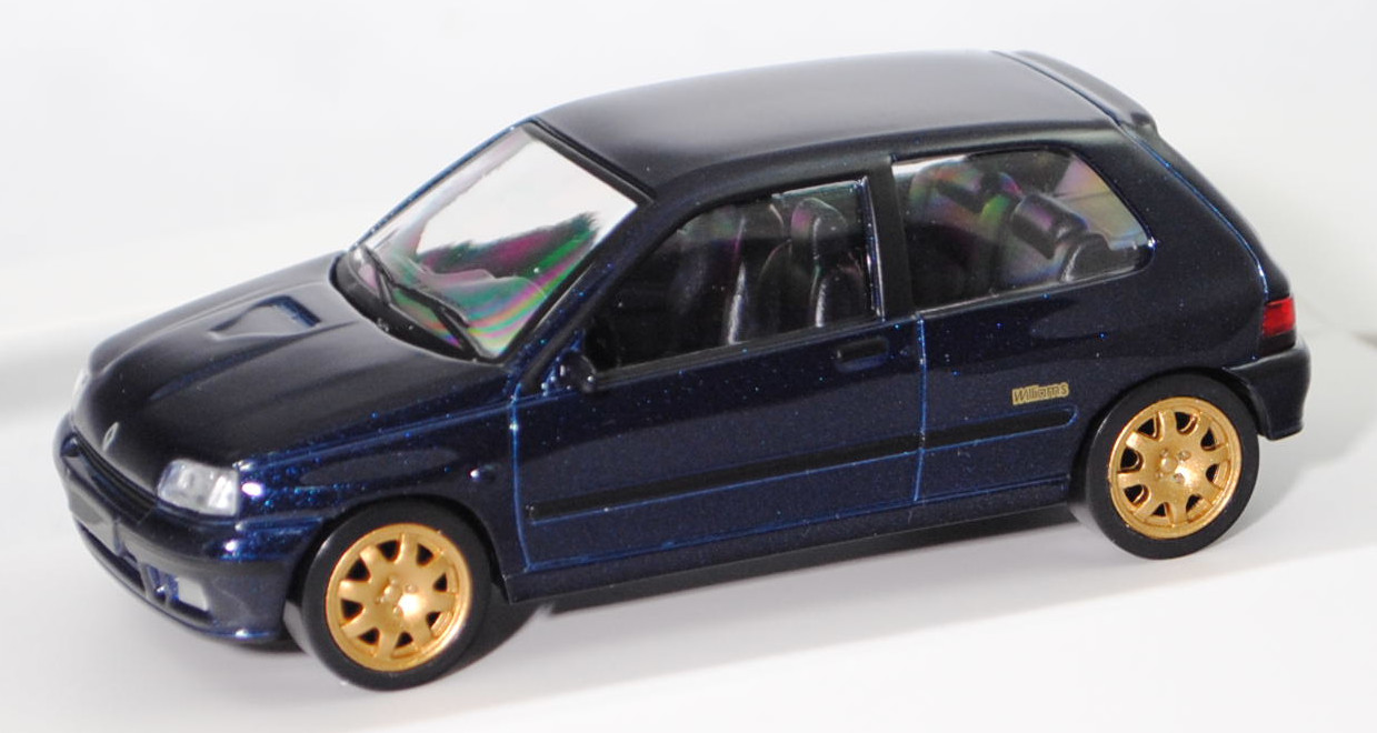 Renault Clio 16V Williams (1. Generation, Typ 57, Vorfacelift (Phase 1), Modell 1993-1994), sports blue metallic (le mans blau metallic), Norev Jet-car / Youngtimers, 1:43, mb