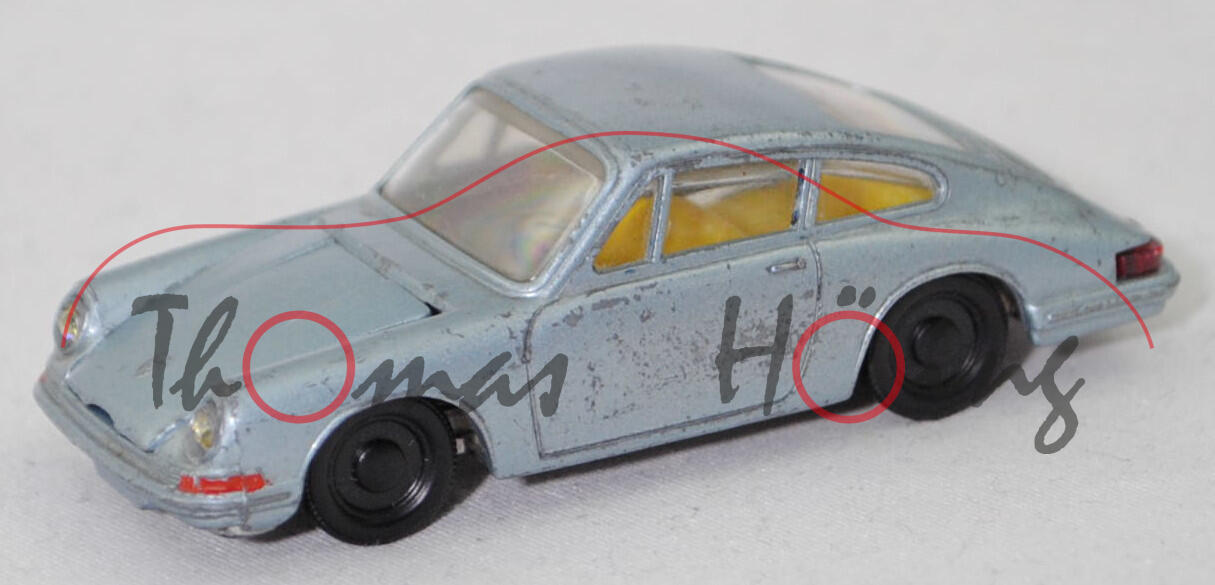 00003 Porsche 911 (Typ F-Modell, Ur-Serie, Modell 1964-1965), blausilbermetallic, innen gelb, R1, SIKU (V-SERIE), 1:61, vsc