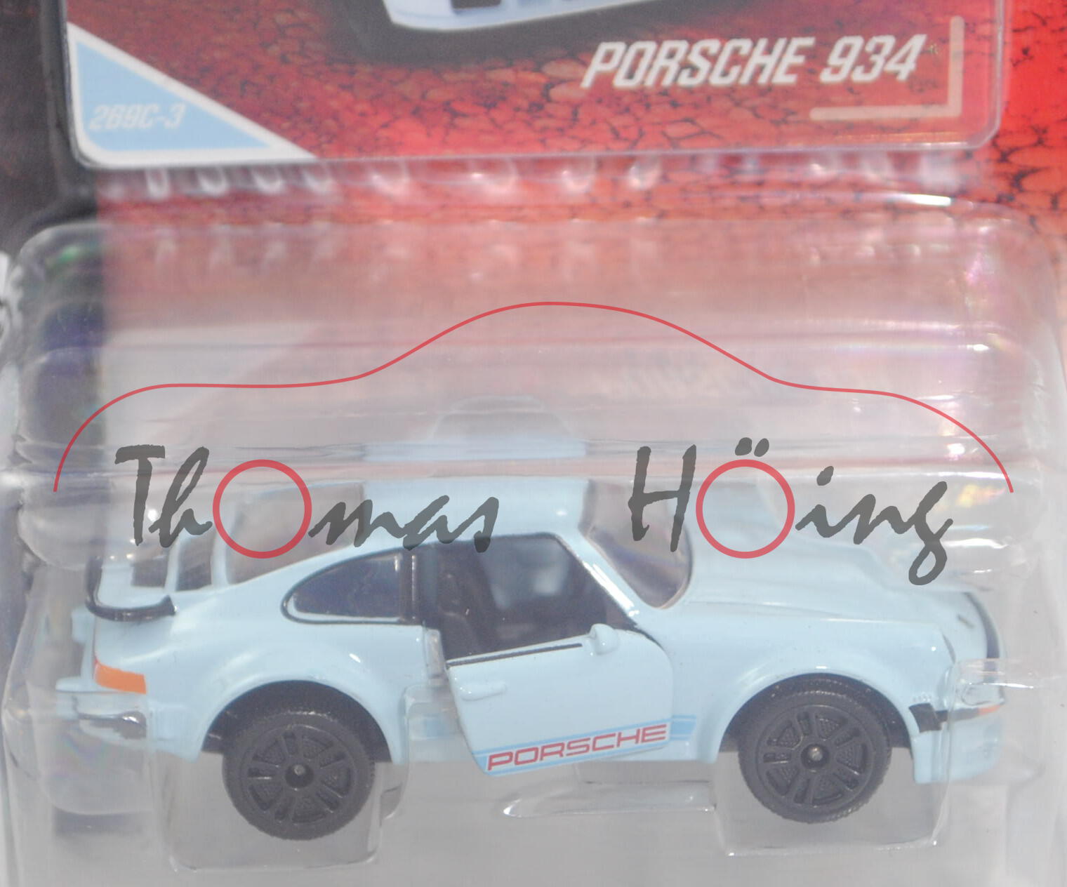 Porsche 934 oder Porsche Turbo RSR (Modell 1976-1977) (Nr. 269C-3), blau, majorette, 1:57, Blister