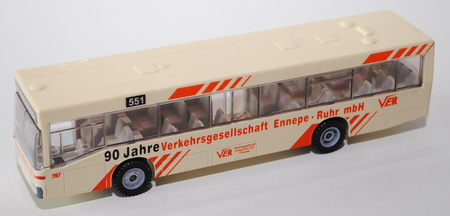 Linienbus Mercedes O 405 N, elfenbein, 207 / 90 Jahre Verkehrsgesellschaft Ennepe-Ruhr mbH VER / VER