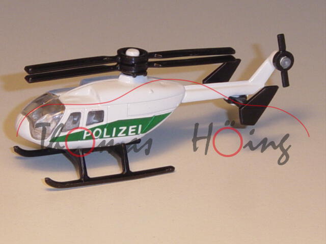 00000a Polizei-Hubschrauber MBB Bo 105 CBS-5 Superfive, weiß/grün, POLIZEI ausgespart