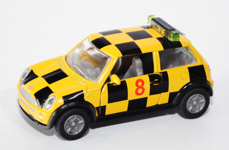 00001 Mini Cooper (Hatchback, Typ R50, 1. Generation) Flughafen PKW, Modell 2001-2006, verkehrsgelb/