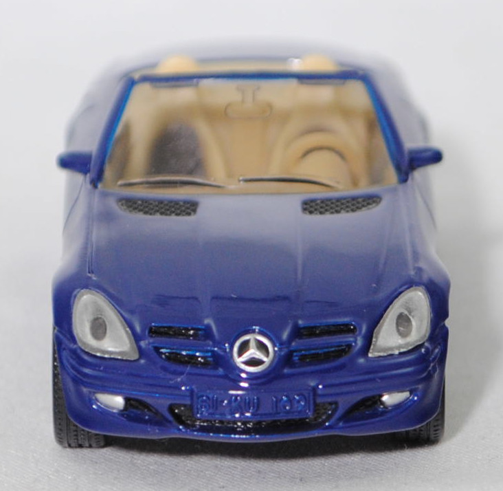 00002 Mercedes-Benz SLK 350 (interne Baureihenbezeichnung R 171, Vor-MoPf, Modell 2004-2008), hell-kobaltblau, innen elfenbein/schwarz, Bpr. 1002, SIKU SUPER, 1:55, m