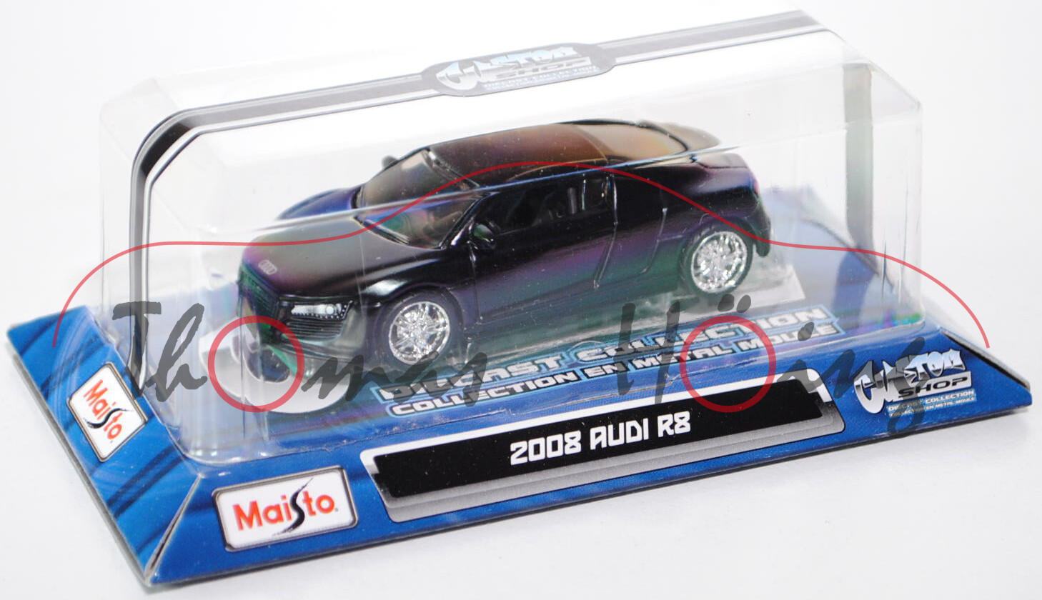 Audi R8 4.2 FSI quattro Coupé (Typ 42), Modell 2007-2010, schwarz, innen schwarz, Maisto (Custom Sho