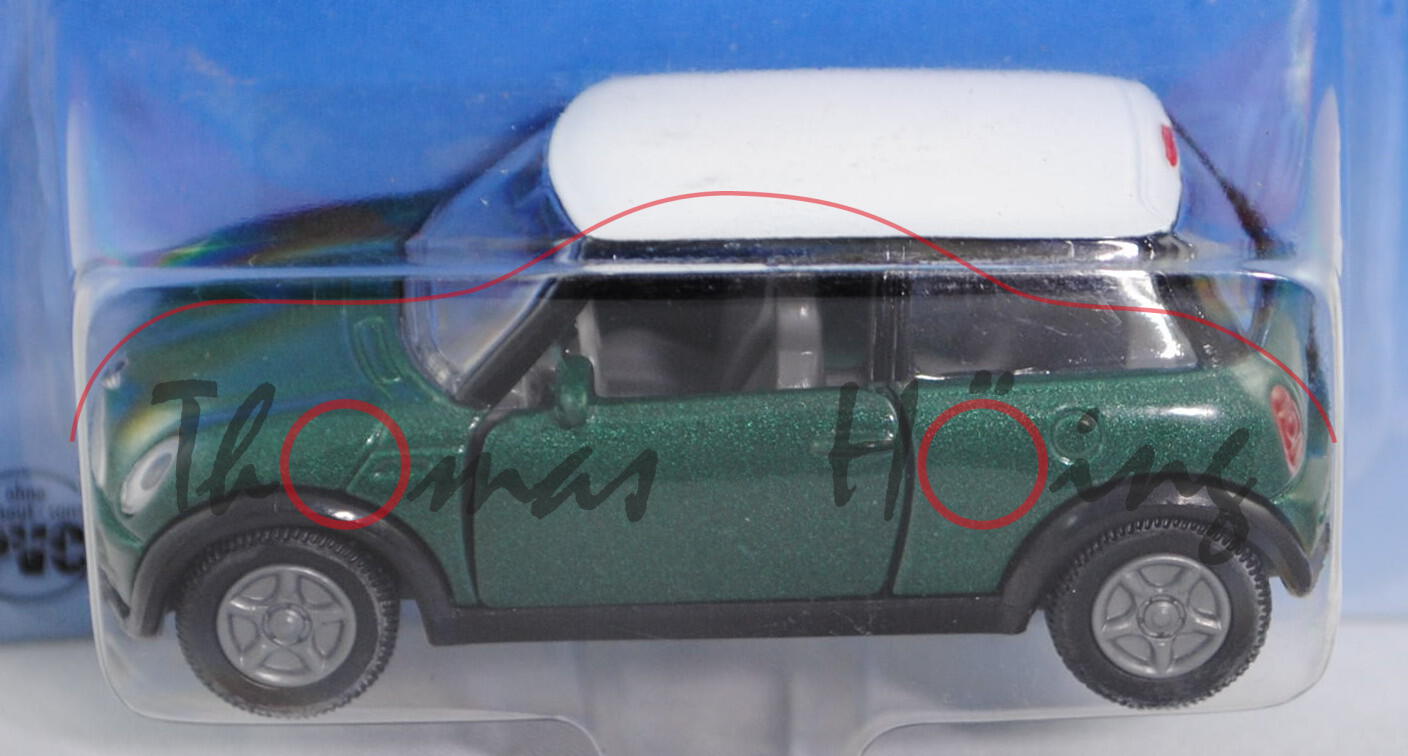 00001 MINI Cooper (Hatchback, Typ R50, 1. Generation, Modell 2001-2006), moosgrünmetallic/reinweiß, 