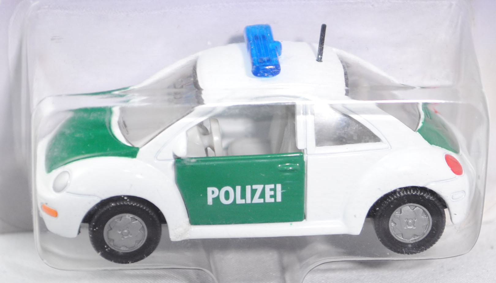 00000 VW New Beetle 2.0 (Typ 9C, Modell 1998-2001) Polizei, reinweiß/hell-moosgrün, innen lichtgrau,